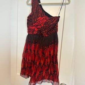 Tibi size 6 one shoulder silk dress